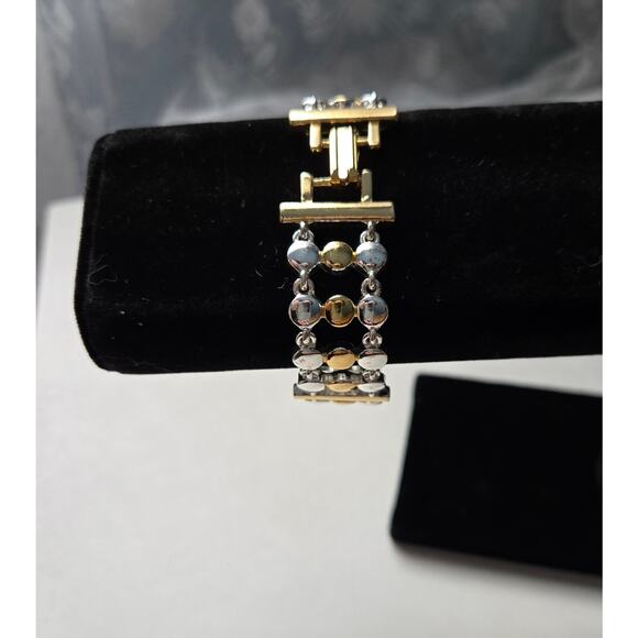 Gold and Silver Toned Clasp Bracelet - Picture 3 of 11